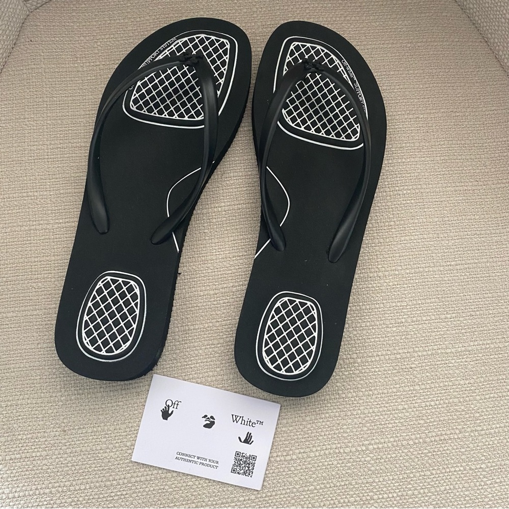 Off White Flip Flop Sandals